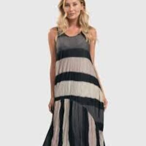 Alembika Charlie Crinkle Tank Dress, Stripe Size 3/Large